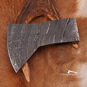 Burraq Hache de fendage et tête de tomahawk en acier Damas, qualité supérieure, faite main, avec étui en cuir, pour usage industriel et extérieur, cadeau pour papa - Product Image 2