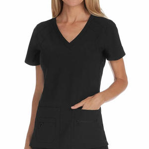 High Quality V Neck Women s Nurse Uniform Jersey Fabric Breathable Summer Hospital <b>Scrubs</b> Customizable <b>Tops</b> For Women - Product Image 4