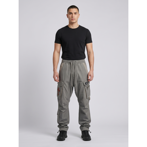 Pantalones Cargo Techwear para Hombre, 280 GSM, Ripstop Elástico, Pierna Ancha, Etiqueta Personalizada OEM, Ecológicos, Arrugados, Lisos, Estilo Urbano, Tácticos - Product Image 1