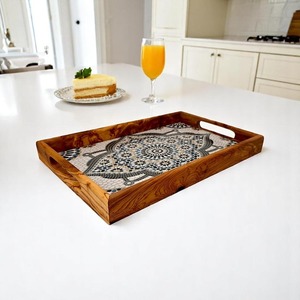 Plateau de service en bois durable, plateau de service en bois naturel pour la cuisine et la salle à manger - Product Image 4