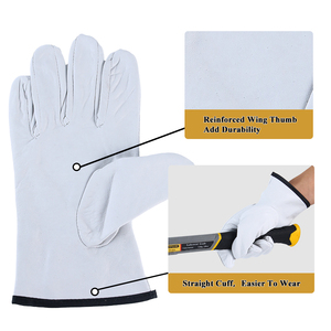 Guantes de Seguridad de Cuero Swelder Talla 10, Resistentes al Calor y a la Abrasión, Guantes de Trabajo de Uso General con Puño Reforzado - Product Image 2