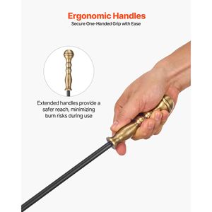 5 PCS <b>Fire</b> <b>Tool</b> <b>Set</b> Holder Five Prong Stand Includes Tongs Ash Shovel Brush <b>Fire</b> Place Poker Wrought Iron Fireplaces Accessories - Product Image 4