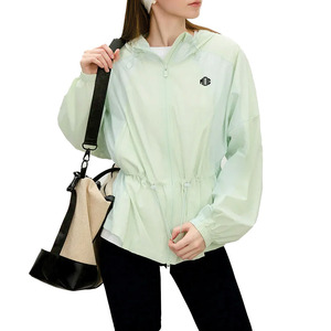 Custom Women <b>Lightweight</b> Hooded Windbreaker <b>Jacket</b> OEM Casual Outdoor Zip Up Cinched Waist Running Rain <b>jacket</b> for men Wholesale - Product Image 5