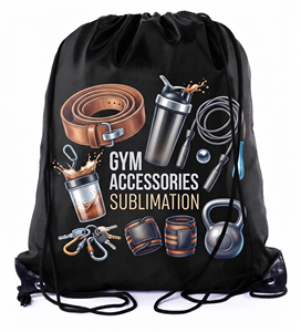 Workout Drawstring <b>Backpack</b> Bags Gym Fitness Sublimation Drawstring Bags Waterproof Double Stringer <b>Backpack</b> Bag - Product Image 2