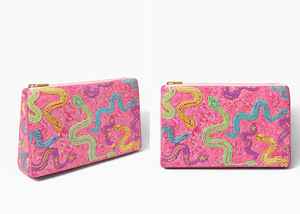 Bolsa de Maquillaje de Lujo Hecha a Mano con Bordado de Serpiente y Cuentas, Bolsa de Cosméticos Colorida con Lentejuelas y Cadena de Poliéster para Mujer, para Monedas y Tarjetas - Product Image 3