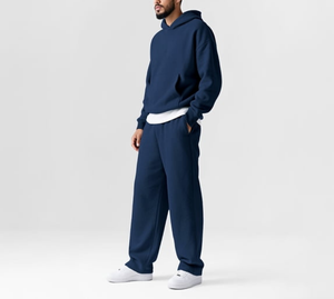 Ensemble de survêtement pour homme 2 pièces, sweat-shirt et pantalon de survêtement décontractés, ensemble streetwear surdimensionné, survêtement d'hiver chaud, tenue de sport - Product Image 2