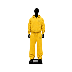 Conjunto Deportivo Bordado con Estrella Amarilla para Hombre, Sudadera con Cremallera Personalizada y Pantalones Jogger, Ropa Deportiva Casual, Proveedor Mayorista OEM - Product Image 1