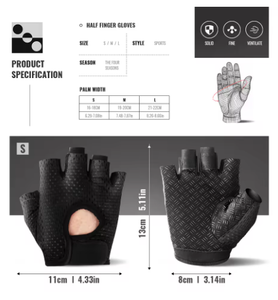 Guantes Deportivos Ligeros de PU para Mujer, Medios Dedos, Transpirables, Antideslizantes, para Levantamiento de Pesas, Ciclismo, Yoga y Entrenamiento - Product Image 5