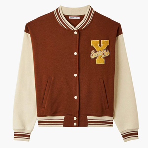 Ladies Premium Letterman <b>Jacket</b> Soft Varsity Bomber Casual College Outerwear Wholesale Factory Manufacturer Comfortable Letter - Product Image 1