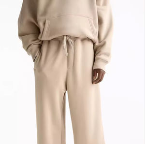 Conjunto Deportivo Minimalista Oversize para Hombre – Sudadera con Capucha de Color Sólido y Pantalones Deportivos de Pierna Ancha, Estilo Casual Urbano, 2 Piezas - Product Image 3