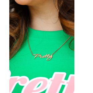 สร้อยคอพริตตี้ เอเคเอ จี้ตัวอักษรสีทอง ดีไซน์หรูหรา เครื่องประดับผู้หญิง แฟชั่นทันสมัย ใช้ได้ทุกวัน เหมาะเป็นของขวัญ - Product Image 1