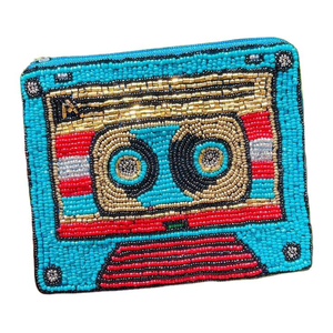 Hermoso monedero con cuentas bordadas a mano, ideal para fiestas de cumpleaños, mini bolsa con cremallera, bordado a mano de la India, por AFZA ENTERPRISES - Product Image 1