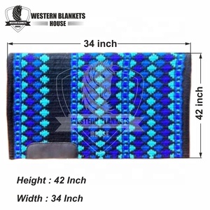 Tapis de selle de course équestre occidentale élégant et personnalisé en laine australienne et cuir, avec doublure en feutre de laine épaisse, durable et confortable pour l'équitation - Product Image 6