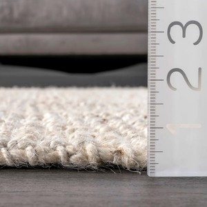 Tapis d'intérieur en jute tressé fait main, couleur unie, rectangulaire, style moderne, à poils ras, épaisseur moyenne, réversible, antidérapant, séchage rapide - Product Image 6