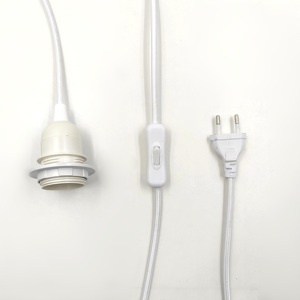 Cable de Alimentación Trenzado de Tela con <span class=keywords><strong>Enchufe</strong></span> Europeo, Interruptor de Botón 304, Cable con <span class=keywords><strong>Enchufe</strong></span> para Portalámparas <span class=keywords><strong>E27</strong></span> - Product Image 6