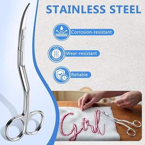 Ciseaux à broder manuels à double courbure certifiés ISO et MOL pour trousse chirurgicale et couture à la machine - Product Image 3