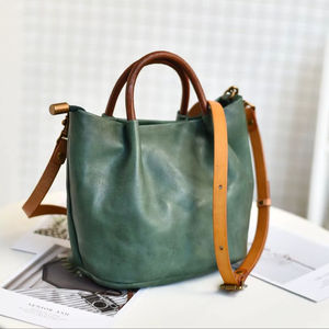 Bolso Tote de Moda para Mujer Adimani, 100% Cuero Genuino de Grano Completo, Cierre de Cremallera de Algodón, Diseño Abierto Sencillo, para Compras y Viajes - Product Image 1