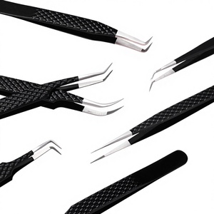 Eco-Friendly Precision Lash Tweezers Set Stainless Steel Eyelash Extension Tweezers with Storage Case Cosmetic Tool - Product Image 1