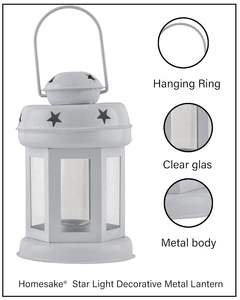 Durable Outdoor <b>Decorative</b> <b>Lantern</b> with Stylish Metal & Glass Candle Holder for Hotels Parties & Cultural Celebrations - Product Image 6