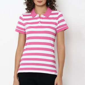 ZABEX SPORTS Polo en tissu doux pour femme, vêtement décontracté quotidien, polo ajusté pour femme, haut tricoté à rayures tendance - Product Image 4