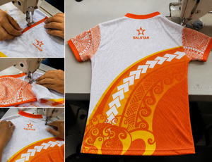 เสื้อโปโลซับลิเมชั่นคุณภาพสูงสั่งทำได้ ลายซัมเมอร์ไวบ์ แห้งเร็ว ระบายอากาศได้ดี ผลิตจากโพลีเอสเตอร์ เหมาะสำหรับกีฬา รับผลิตแบบ OEM จากโรงงาน - Product Image 4