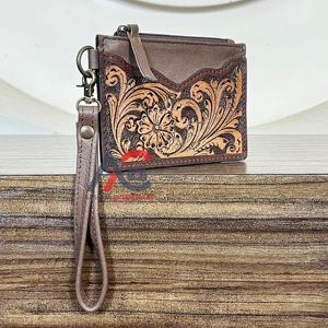 Portefeuille en cuir véritable fait main, mini pochette zippée unisexe, porte-monnaie et cartes de crédit, collection 2026, best-seller - Product Image 1