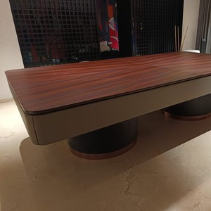 Convertible Adjustable Foldable <b>Solid</b> <b>Wood</b> Negroni Pool <b>Table</b> Dining <b>Top</b> Suede Legs Leather Wrapped Luxury Bestseller - Product Image 3