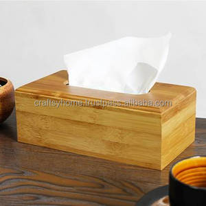 2022 High Quality Bamboo wood Tissue Box Premium Quality Tissue Box Holder bamboo Wooden Storage Boxes by Craftsy Home - Product Image 3