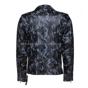 2025 OEM Hot <b>Winter</b>-Collection For Women's Blue Camo Sheep-Skin <b>Winter</b> <b>Leather</b> <b>Jacket</b> High Quality Low MOQ Heated Fashion <b>Jacket</b> - Product Image 2