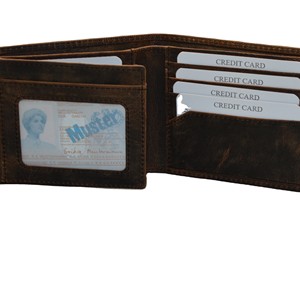 Portefeuille homme en cuir véritable à double pli avec motif crâne en relief, fait main, style moto, fermeture courte, usage quotidien - Product Image 5