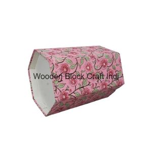 Hand <b>Block</b> floral Printed DIY cardboard dustbin solutions for environmentally conscious individuals for office or home use - Product Image 4