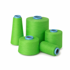 Hilo de algodón 100% verde, hilado en anillo y teñido, para tejido textil, absorbente de humedad, a un precio muy razonable en India. - Product Image 2