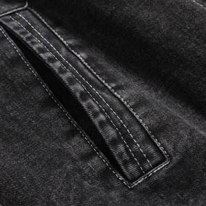Veste en jean délavée et vieillie pour homme, style décontracté bleu-noir, idéale printemps-hiver, coupe ample, style urbain - Product Image 6