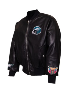 Chaqueta Bomber Reversible de Cuero For Philadelphia for X Collage - Resistente al Viento y Ecológica para un Estilo Urbano - Product Image 3