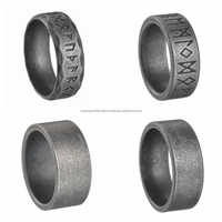 Forgeron forgé anneaux nouvelle bague en acier inoxydable pour hommes âgés Vintage à la mode Viking Rune anneaux pour hommes
