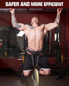 Ceinture de dips personnalisée avec logo et chaîne pour hommes et femmes, équipement de force pour haltérophilie, cross-training, musculation et gym - Product Image 4