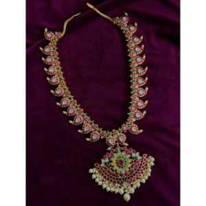 สร้อยข้อมืออัญมณีเงิน92.5สร้อยคอ Kundan - Product Image 1