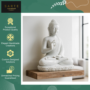 Estatua de Buda de Mármol Blanco de Lujo, Tallada a Mano, de Alta Calidad, Pulida a Mano, para Sala de Estar/Dormitorio/Templo, Decoración Espiritual - Product Image 5