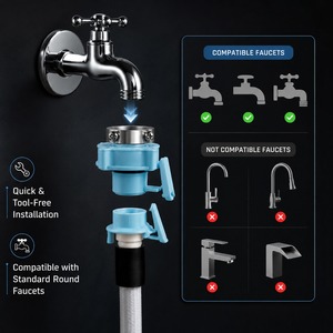 Conector de Grifo para Lavadora Automática de Alta Calidad, Fácil de Instalar, a Prueba de Fugas, Adaptador de Conexión de Manguera de Entrada de Agua, Disponible para la Venta - Product Image 3