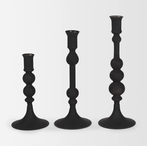 Wholesale Matte <b>Black</b> Metal Taper Candle <b>Holder</b> Modern Spherical Bead <b>Candlestick</b> Stand Table Centerpiece Home Decor - Product Image 2