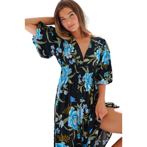 Vestido Maxi con Volantes para Mujer, Vestido Estampado para Vacaciones en la Playa - Product Image 4