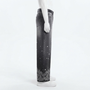 <b>Men's</b> Stonewashed Denim Cargo Pants <b>High</b> <b>Waist</b> Loose Fit Multi Pocket Streetwear Style Autumn Cotton <b>Jeans</b> - Product Image 3