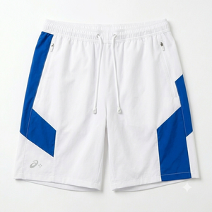 Conjunto Deportivo de Chaqueta Cortavientos con Capucha y Pantalones Cortos para Hombre, Color Blanco y Azul, de Secado Rápido, para Verano, Estilo Urbano, Venta al Por Mayor - Product Image 6