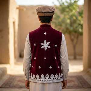 Handmade Men Afghani <b>Waistcoat</b> Men Vests & <b>Waistcoat</b> Classic Embroidered Formal Traditional Wear Bulk Supply. - Product Image 2