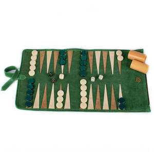 Cheaper Portable Lightweight Premium Quality PU Leather Roll-Up Customized Printing Travel <b>Backgammon</b> Game Set - Product Image 1