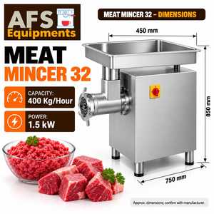 Picadora de Carne Eléctrica de 30 kg, Acero Inoxidable, Motor de 1.5 kW, Fácil de Operar, 1 Año de Garantía - Product Image 1