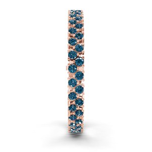 Pulsera de tenis de oro rosa de 10 quilates Isidora con diamantes de laboratorio azules reales de doble fila redonda (3 ct.) Tw. Pulseras y Brazaletes de Diamantes al por Mayor - Product Image 1