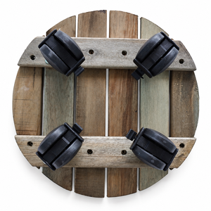 Carretilla para Plantas de Madera Maciza de Abeto de 16 Pulgadas, Resistente, con Ruedas de Goma, Forma Cuadrada, Ecológica, Capacidad de 150 kg, para Uso en Balcón y Jardín - Product Image 1