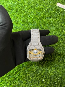 Iced Mechanical <b>Watch</b> <b>Square</b> Dial Crystal Bracelet Wristwatch <b>for</b> Party Gift - Product Image 4