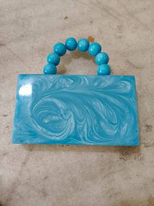 Bolso de Mano de Resina Pintado a Mano Ecológico para Mujer, Diseño con Cierre de Cuentas, Modelo con Patrón, Regalo para el Día de la Madre, Personalizable - Product Image 1